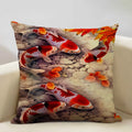 Axyaa Goldfish Linen Cushion Cover 45x45cm for Sofa, Living Room Decoration