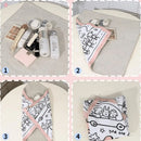 Axyaa Self-Adhesive Cloth Makeup Bag: Portable, Lay Flat & Multi-functional
