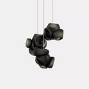Axyaa Smoke Gray & White Glass Lamp | Nordic Pendant Light for Living, Dining & Bedroom