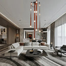 Axyaa Marble Designer Belt Pendant Light: Dimmable Luxury Chandelier