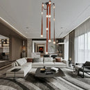 Axyaa Marble Designer Belt Pendant Lights: Dimmable Luxury Chandelier for Indoor Decor