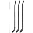 Axyaa Stainless Steel 2-in-1 Straw Spoon Set for Drinks & Coffee Cocktail Juice