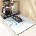 Eye Print Watercolor Style Absorbent Drying Mat & Coasters Set by Axyaa