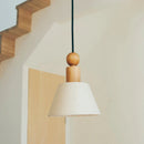 Axyaa Nordic Cloth Pendant Light Vintage Rustic Wood Chandelier