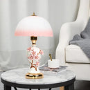 Axyaa Peach Blossoms LED Table Lamp with Frosted Glass Shade
