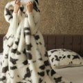 Axyaa Plush Faux Fox Fur Blanket: Luxury Weighted Sofa Throw for Winter & Autumn