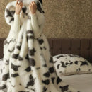 Axyaa Plush Faux Fox Fur Blanket: Luxury Weighted Sofa Throw for Winter & Autumn