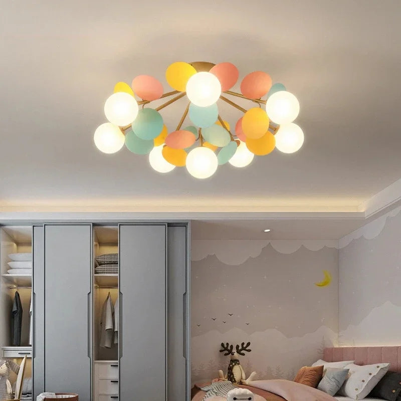 Axyaa Frost Glass Ceiling Chandelier for Dining Room Kids Bedroom Living Home Decor