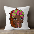 Axyaa Cartoon Girl Pillow Case: Soft Short Plush Cushion Cover for Sofa & Home Decor
