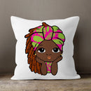 Axyaa Cartoon Girl Pillow Case: Soft Short Plush Cushion Cover for Sofa & Home Decor