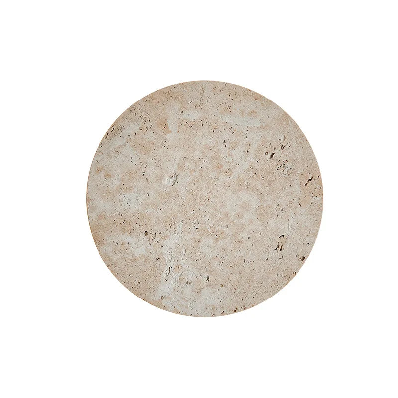 Axyaa Round Natural Stone Wall Lamp for Dining Room Ambiance, 3000K Sconce Lighting