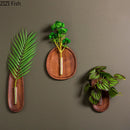 Wooden Wall Vase by Axyaa: Unique Room Decor for Flowers & Plants