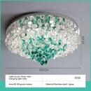 Axyaa Green Crystal Ceiling Light: Modern Luxury Chandelier Lighting Fixture