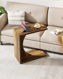 Axyaa C-Shaped End Table: Modern Sofa Side Table for Living Room, Bedroom