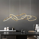 Axyaa Modern Gold Ring LED Pendant Chandelier for Living Room Dining Room Kitchen Lighting