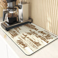 Axyaa Plant Pattern Drying Mat: Kitchen & Table Essential