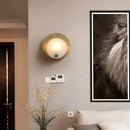 Axyaa Marble Bedroom Bedside Lamp: Minimalist Copper Wall Light for Living Room and Foyer