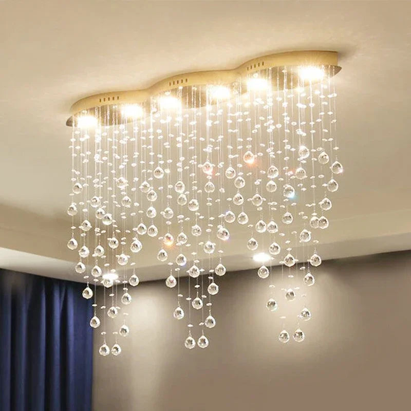 Luxury Axyaa Crystal Chandelier Dining Room LED Hanging Lamp Creative Indoor Lighting