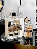 Axyaa Rotating Makeup Organizer with Drawers - Stationery Storage Box for Vanity