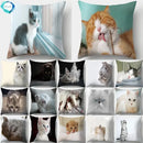 Cute Cat Print Cushion Cover for Sofa Decor by Axyaa