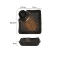 Axyaa Square Ceramic Dumpling Plate with Vinegar Grid - Japanese Style Home & Restaurant