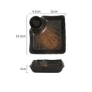 Axyaa Square Ceramic Dumpling Plate with Vinegar Grid - Japanese Style Home & Restaurant