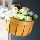 Axyaa Hand-woven Wood Kitchen Storage Basket with Handle