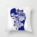 Axyaa Blue Geometric Floral Printed Pillow Case - Soft Cushion Cover