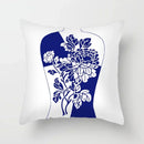 Axyaa Blue Geometric Floral Printed Pillow Case - Soft Cushion Cover