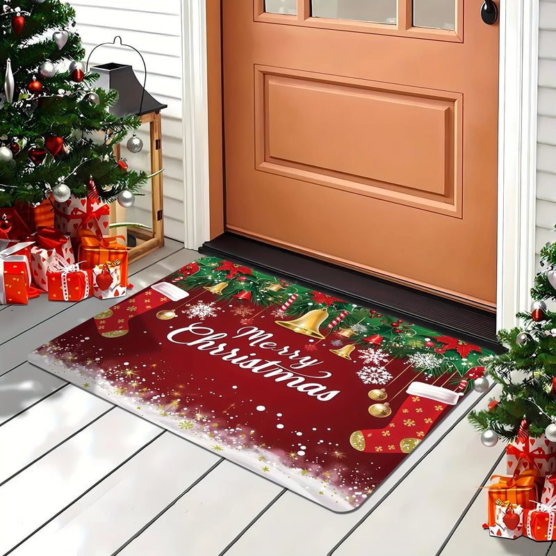 Axyaa Merry Christmas Welcome Door Mat - Soft Non-Slip Floor Mat