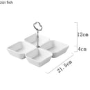 Axya Ceramic Fruit Plate Multi Grid for Snacks & Storage, Household Tableware Tray