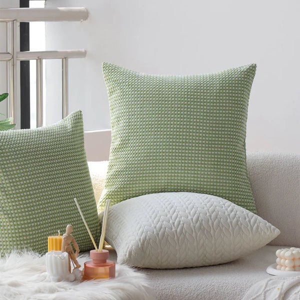 Axyaa Corduroy Square Pillowcase for Sofa Decor, Nordic Style Living Room Cushion Cover