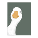 Axyaa Funny Green Goose Canvas Wall Art for Nursery & Home Decor