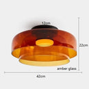 Axyaa Amber Glass LED Pendant Lights: Modern Nordic Hanging Lamp for Home Decor