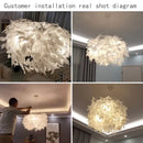 Axyaa Feather Round LED Chandelier for Modern Living Spaces