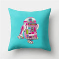 Axyaa Retro Cityscape Gramophone Guitar Drum Camera Print Cushion Cover