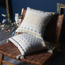 Axyaa Boho Cotton Throw Pillow Cover 18x18, Handwoven Decorative Cushion for Living Room
