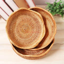 Axyaa Bamboo Woven Fruit Basket for Living Room and Kitchen Storage