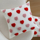 Axyaa Heart Embroidery Decorative Pillow Cover - Valentine's Day Cushion Cover