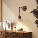 Axyaa Yellow Travertine Stone Canopy Wall Sconce with Pull Chain Switch