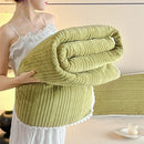 Axyaa Knitting Velvet Throw Blanket: Lightweight, Warm, All Season Solid Color Plaid