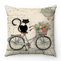 Axyaa Cartoon Cat Pattern Sofa Cushion Covers - Lovely Animal Pillowcase
