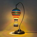 Axyaa Hot Air Balloon Glass Table Lamp - Handcrafted Mosaic Bed Night Light