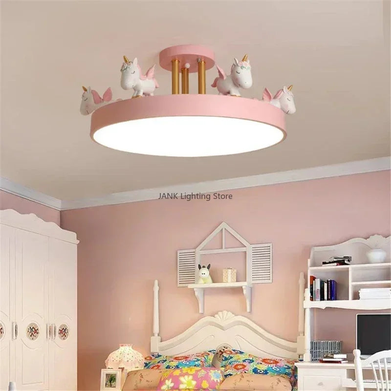 Axyaa Unicorn LED Bedroom Lamps for Kids' Room - Cute Resin Cartoon Lanterns
