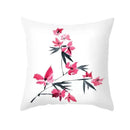 Axyaa Fresh Ink Flower Print Pillowcase: Perfect for Office, Living Room, Car Decor