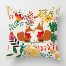Axyaa Linen Fox Sofa Cushion Cover 50x50 Square Home Décor Pillowcase