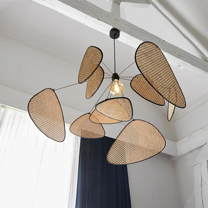 Axyaa Wicker Petals Chandelier for Living Room and Dining Table