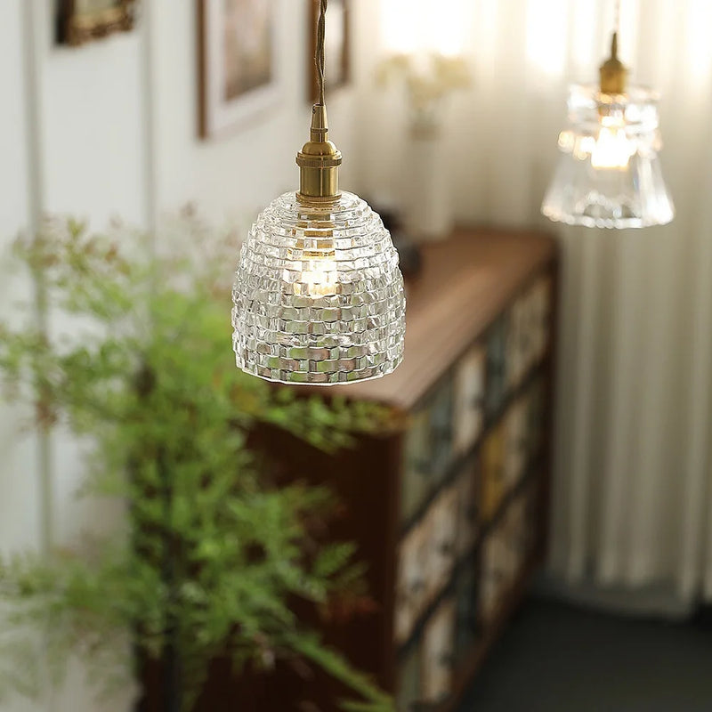 Axyaa Clear Glass LED Pendant Lights - Nordic Modern Hanging Lamp