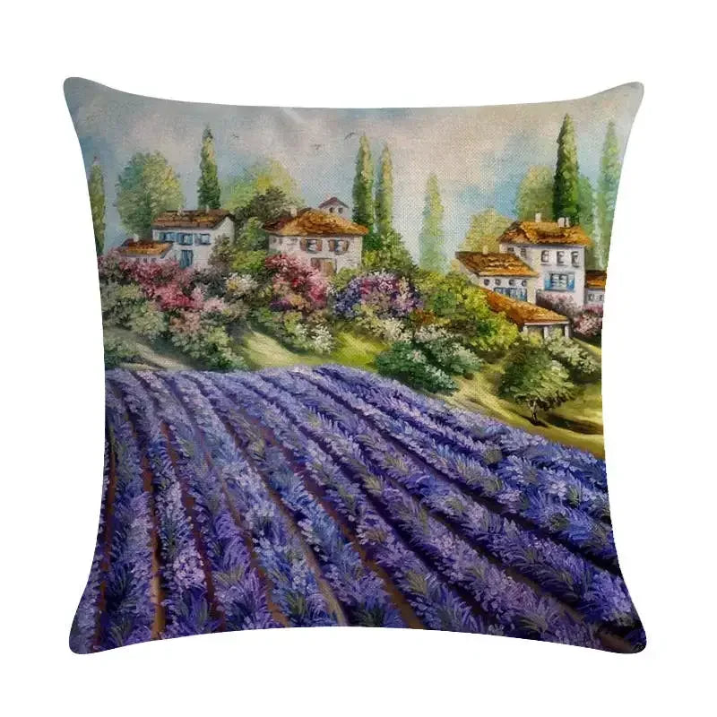 Purple Lavender Floral Pillowcase for Home Decor by Axyaa