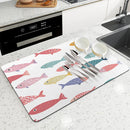 Axyaa Diatom Mud Kitchen Drain Pads - Sea Fish Absorbent Tableware Mat